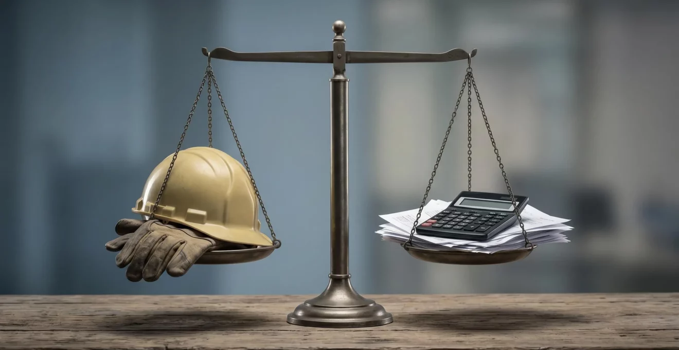 Composition symbolique représentant la protection financière contre les accidents du travail graves