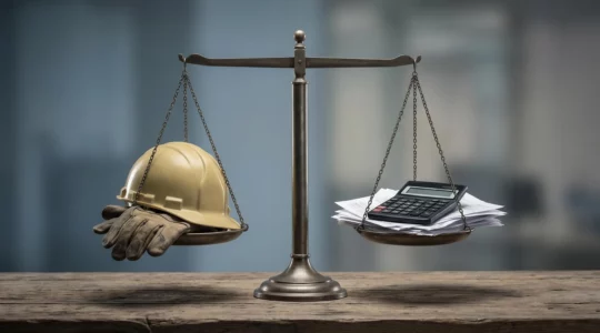 Composition symbolique représentant la protection financière contre les accidents du travail graves